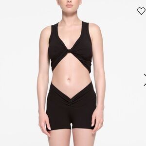 Skims Cotton Twist Cropped Tank in Soot